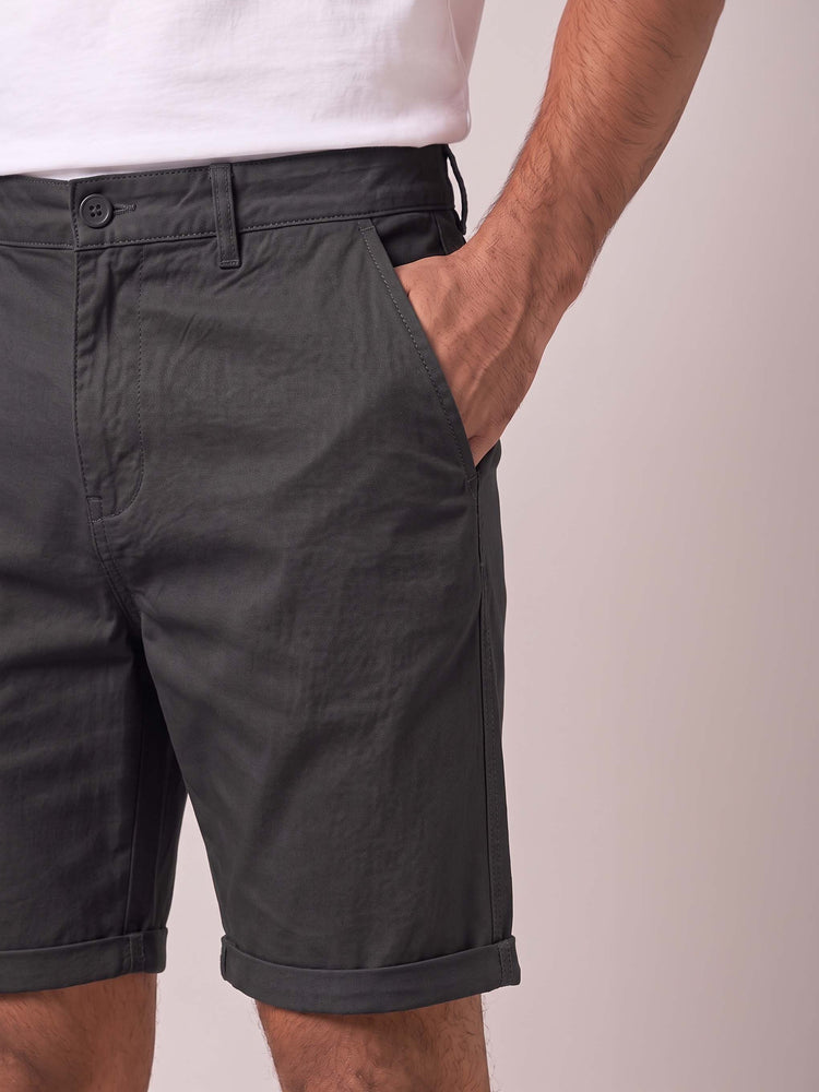 Grey Cotton Stretch Shorts