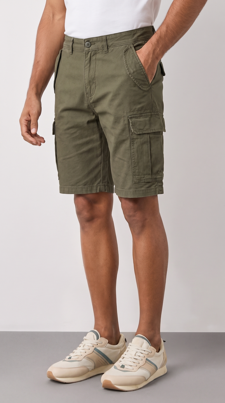 Olive Cargo Shorts