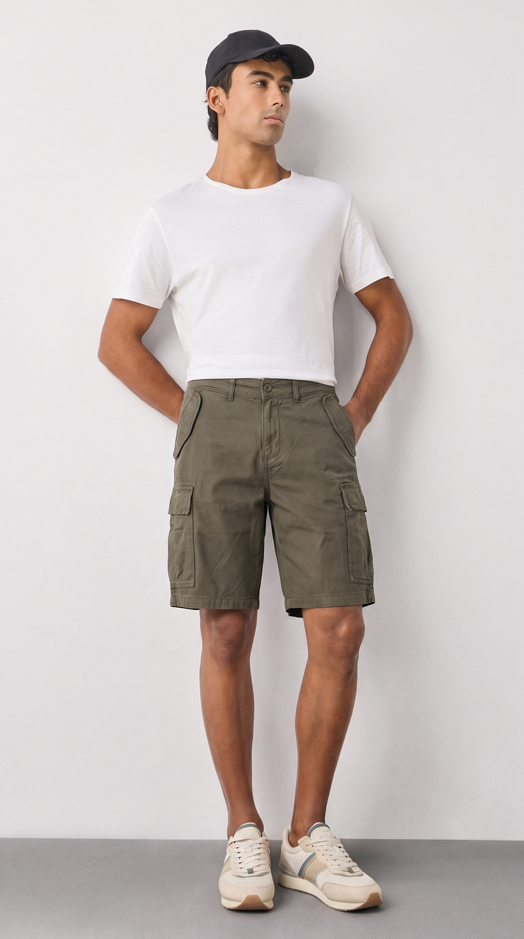 Olive Cargo Shorts