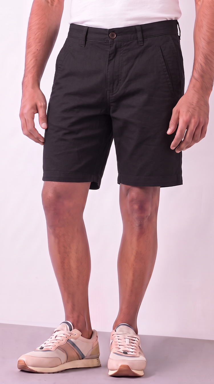Black Cotton Shorts