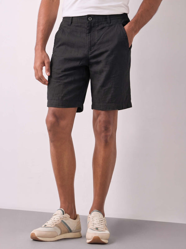 Black Cotton Shorts
