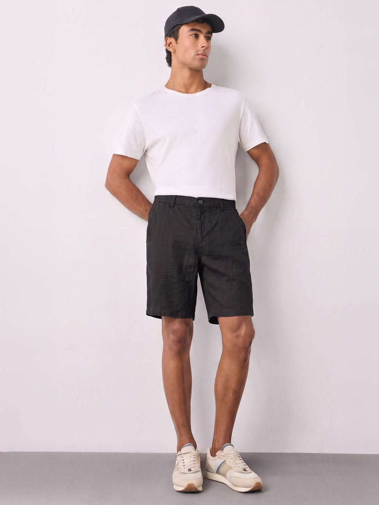 Black Cotton Shorts
