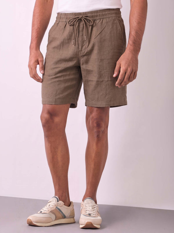 Khakhi Cotton Stretch Shorts