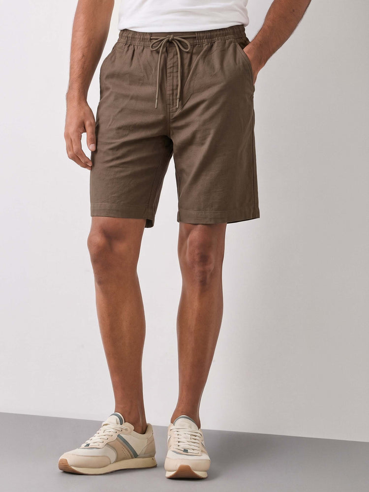 Brown Cotton Stretch Shorts