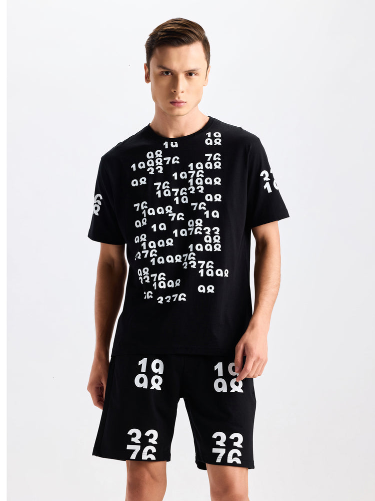 Black Print Knits Co-Ords