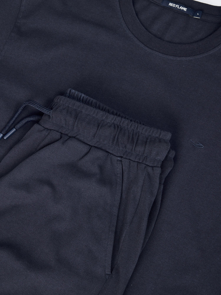 Navy  Pure Cotton Plain Knits Co-Ords