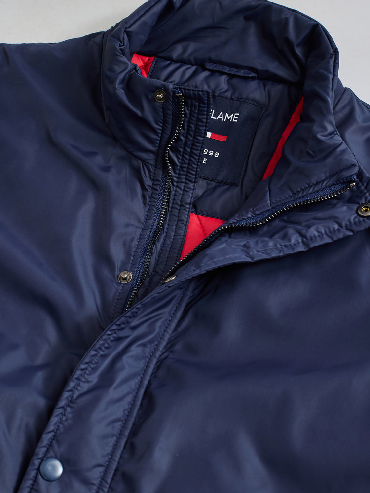 Navy Printed Racing Jacket