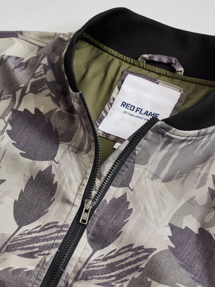 Olive Cotton Stretch Bomber Jacket