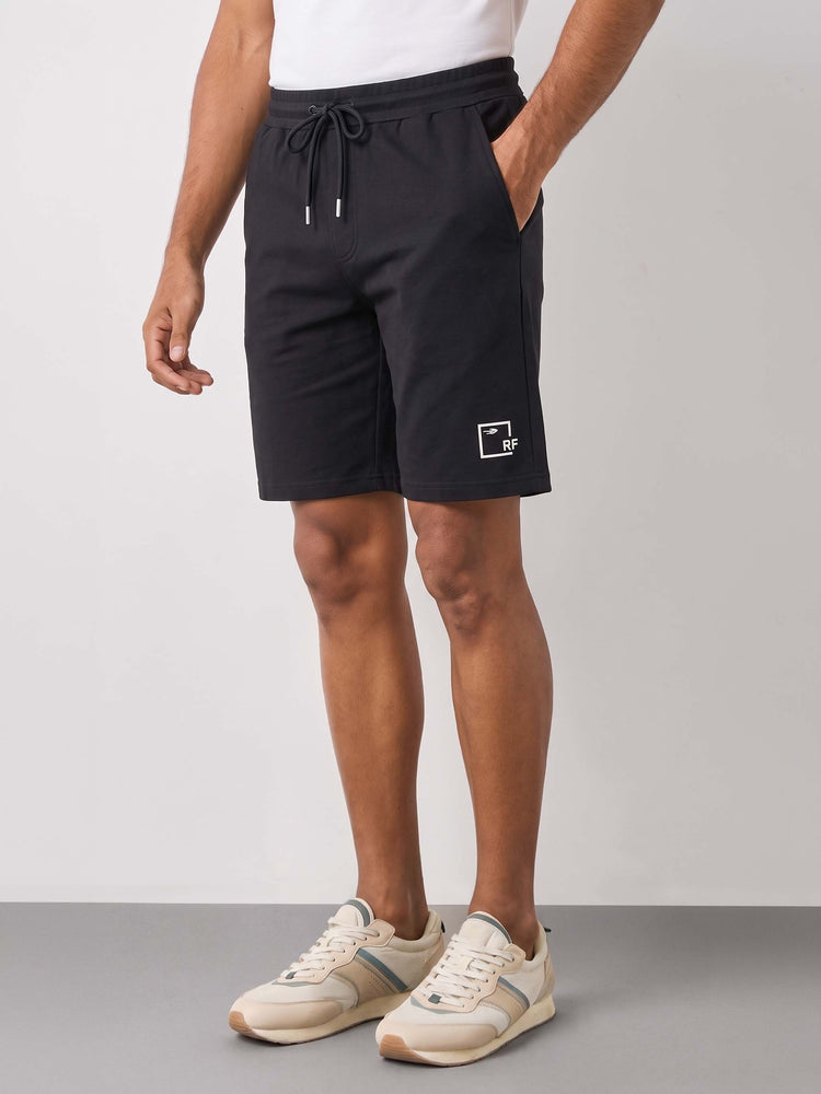 Black Knits Cotton Shorts