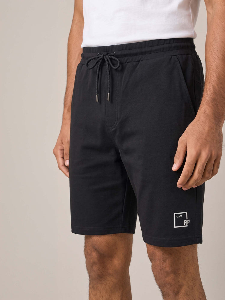 Black Knits Cotton Shorts