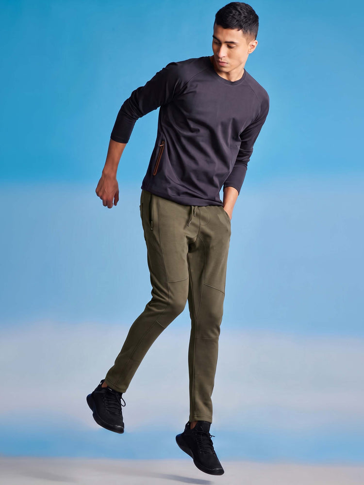 Green Plain Track Pant