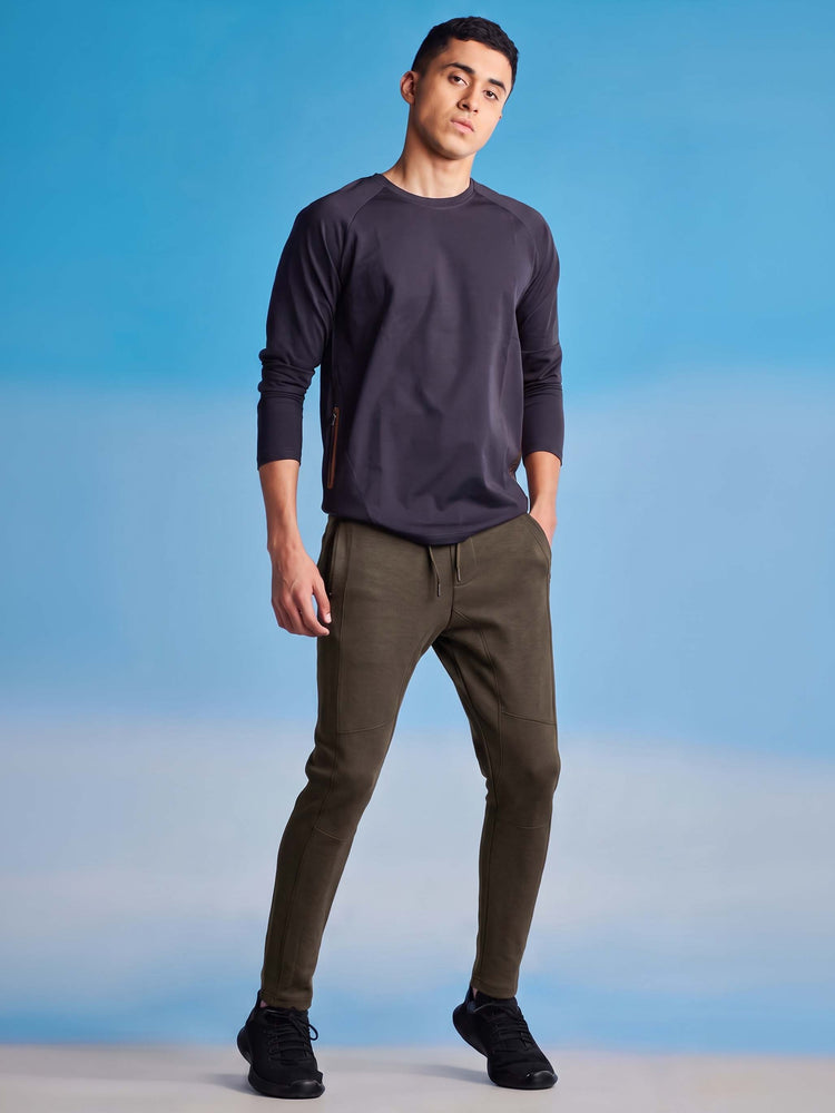 Green Plain Track Pant