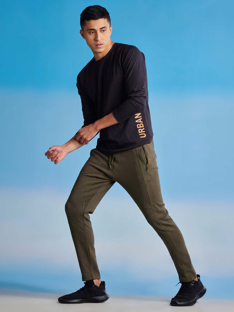 Green Plain Track Pant