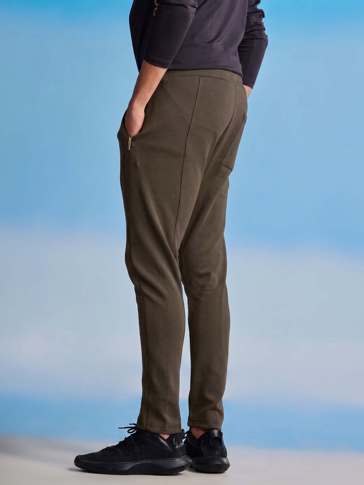 Green Plain Track Pant