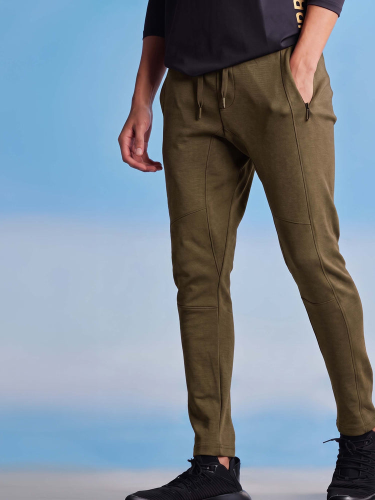 Green Plain Track Pant