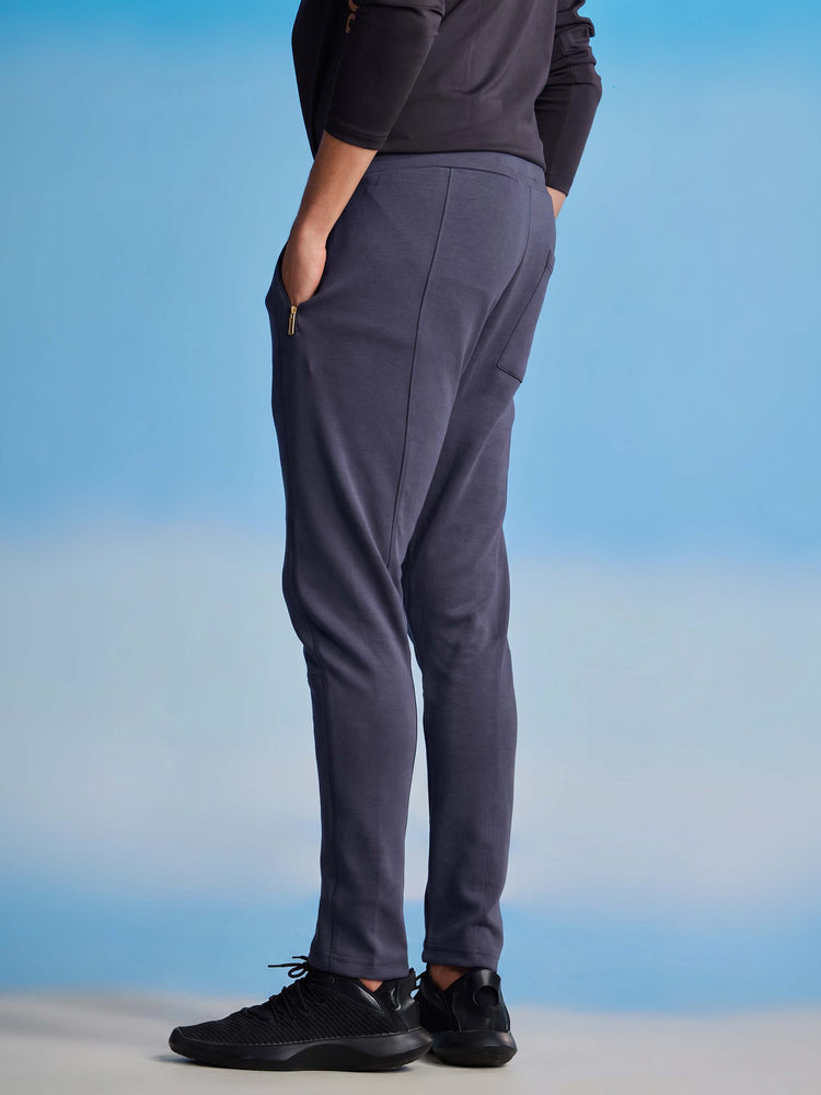 Navy Plain Track Pant