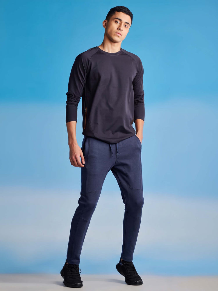 Navy Plain Track Pant