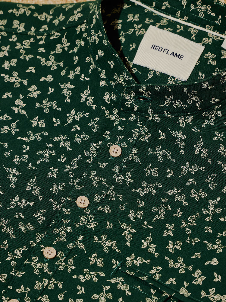 Green  Printed  Kurta
