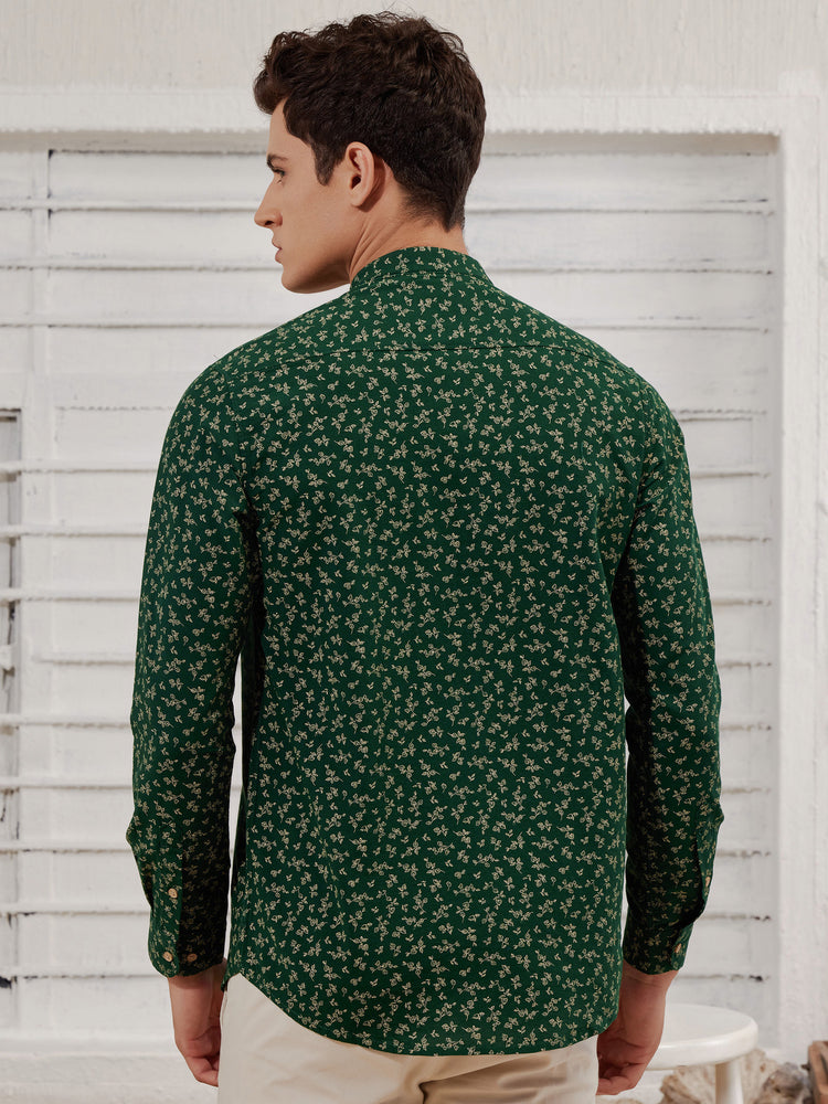 Green  Printed  Kurta