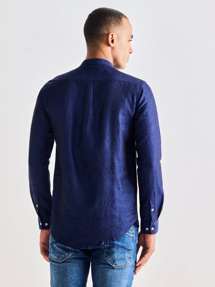 Navy Linen Kurta