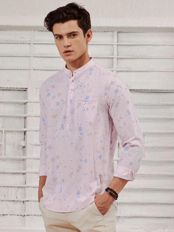 Pink  Printed  Kurta