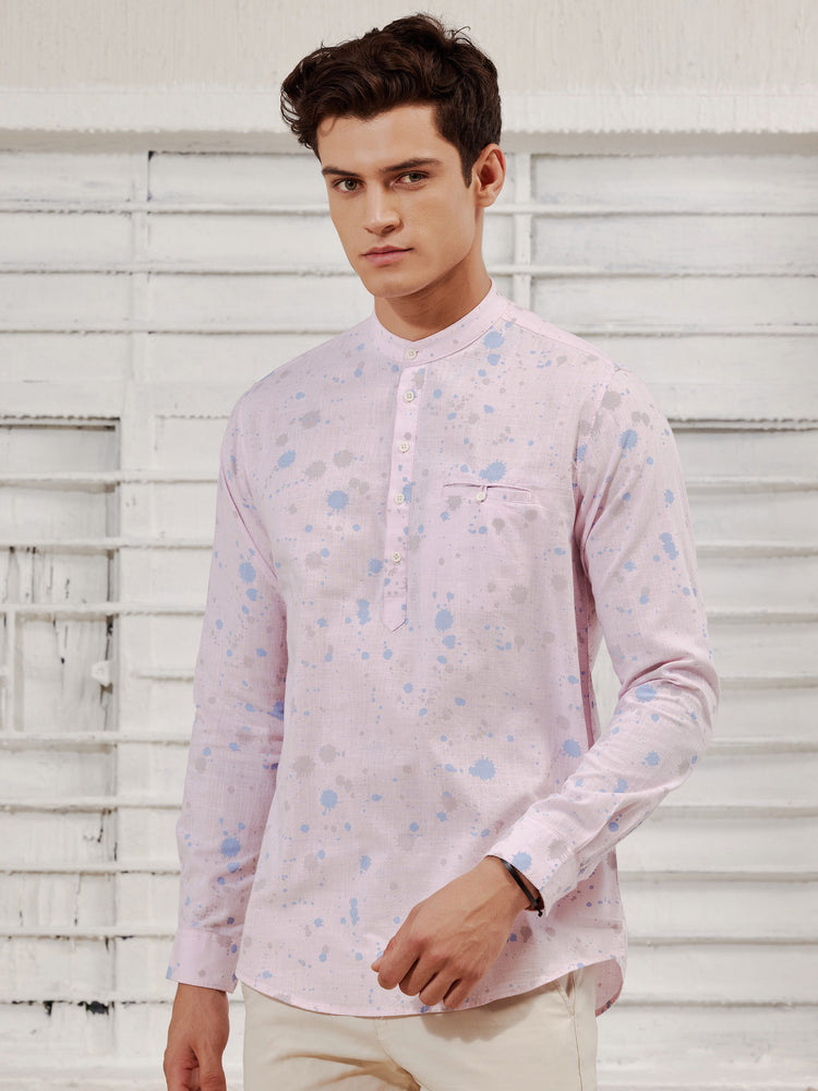 Pink  Printed  Kurta