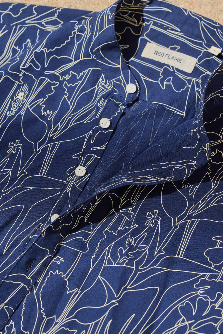 Navy  Printed  Kurta
