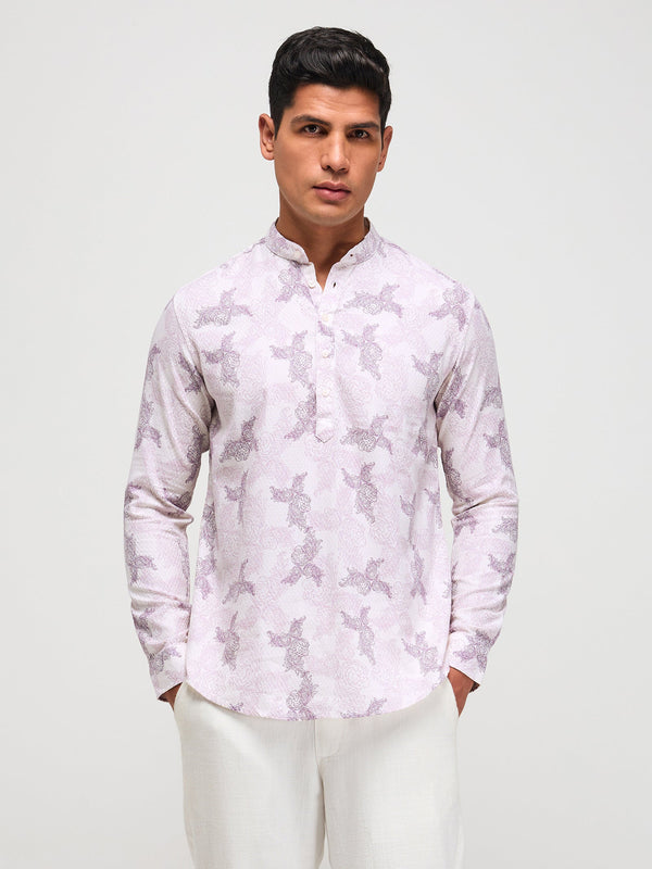 Paisley Print Textured Kurta