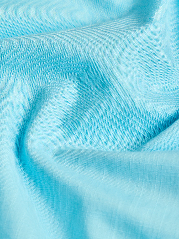Blue Pure Cotton Solid Shirt