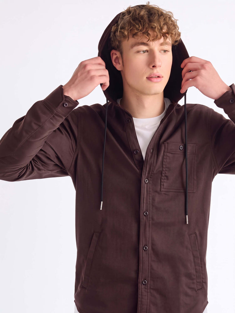 Maroon Hooded Over Shirt