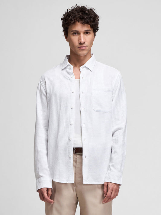 Relaxed Fit Waffle Textured Shirt