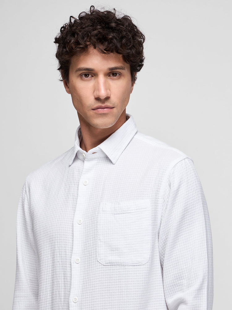 Relaxed Fit Waffle Textured Shirt