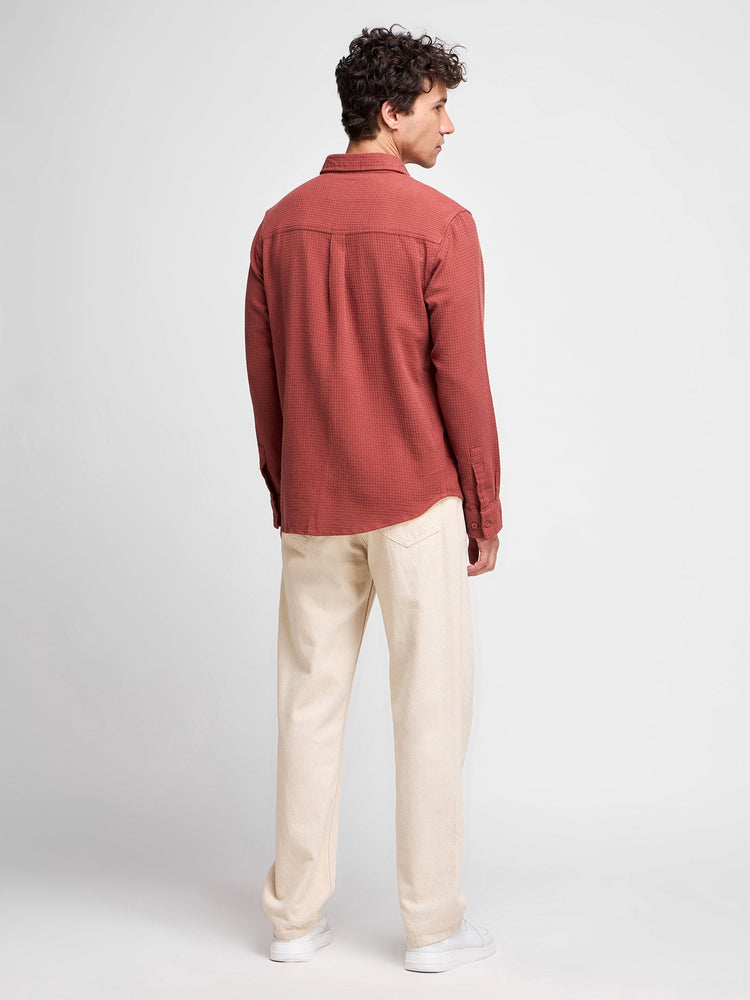 Relaxed Fit Waffle Textured Shirt