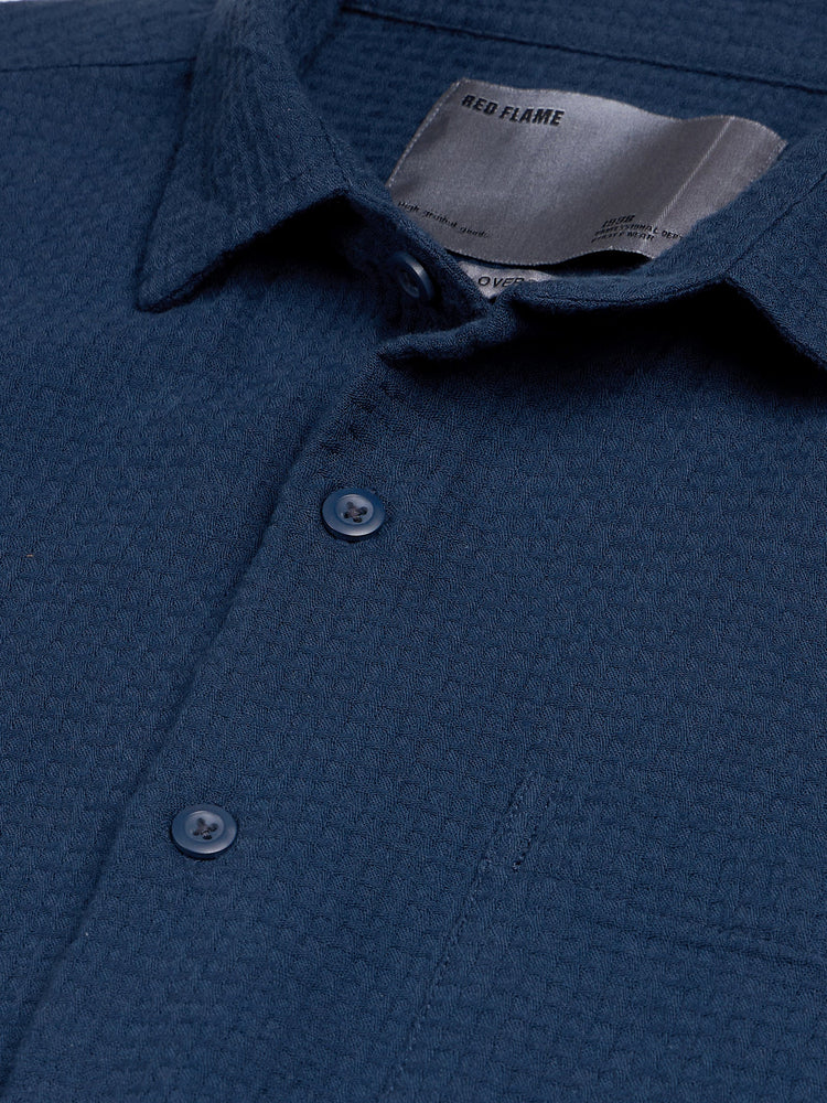 Relaxed Fit Waffle Textured Shirt