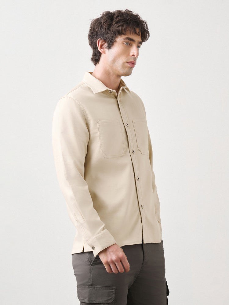 Double Pocket Cotton Stretch Overshirt