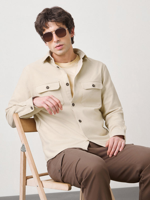 Textured Double Pocket Overshirt