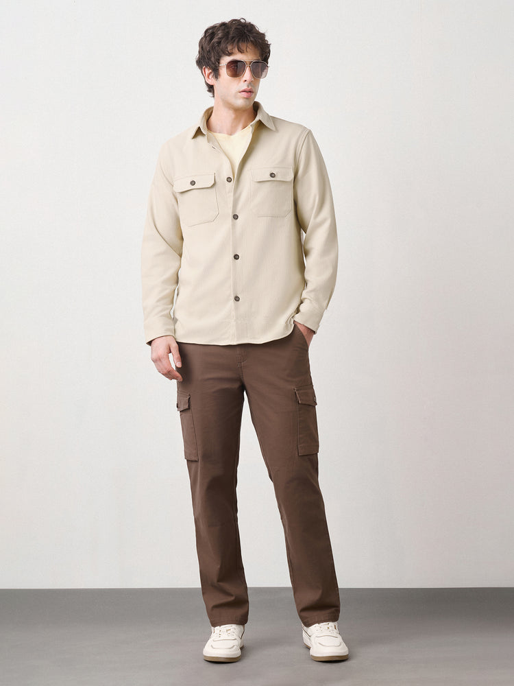 Textured Double Pocket Overshirt
