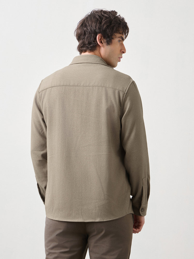 Textured Double Pocket Overshirt