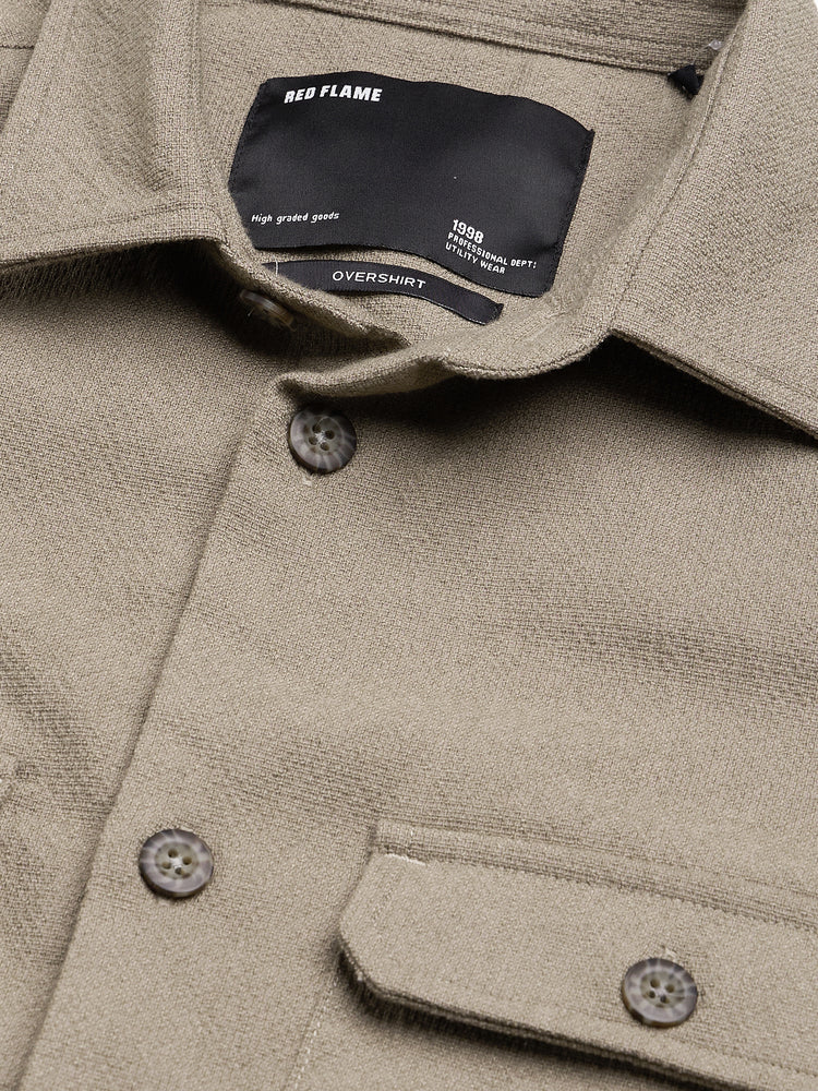 Textured Double Pocket Overshirt