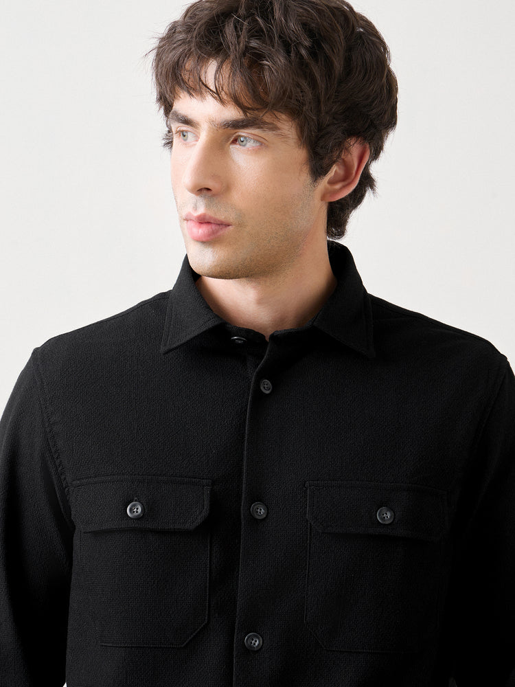 Textured Double Pocket Overshirt