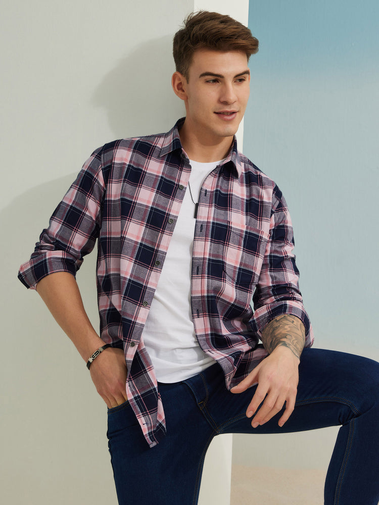 Pink  Check Shirt