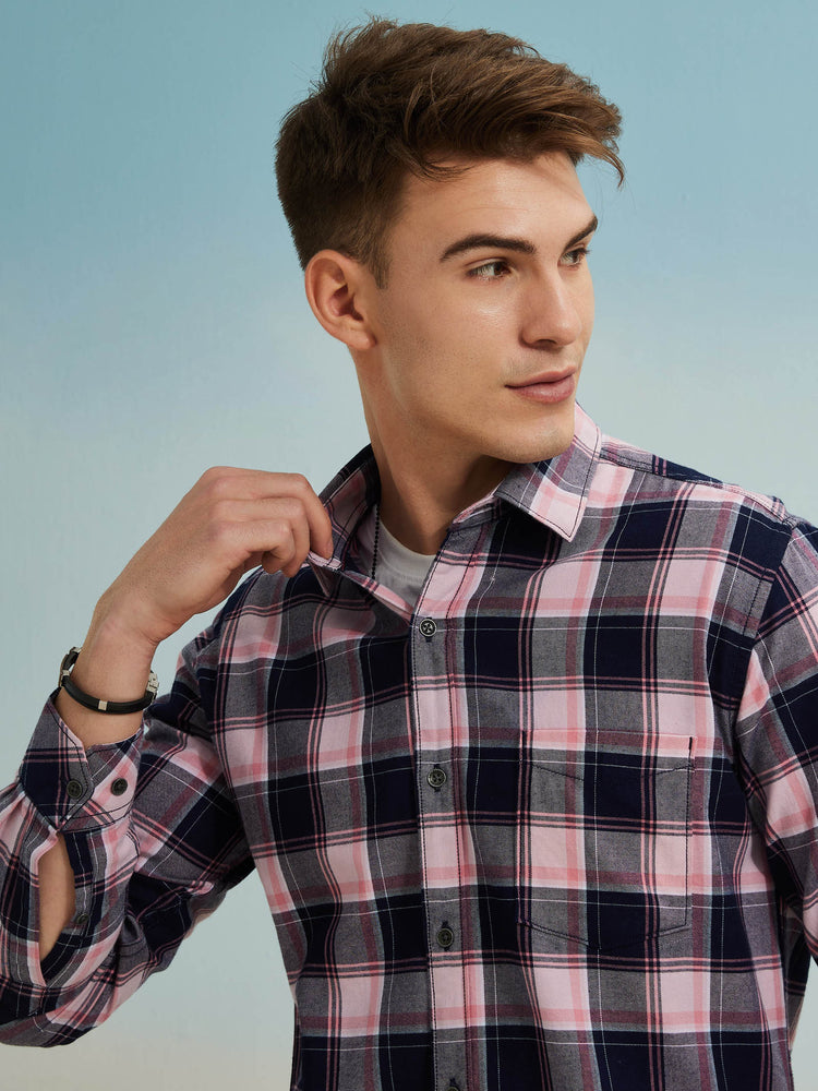 Pink  Check Shirt