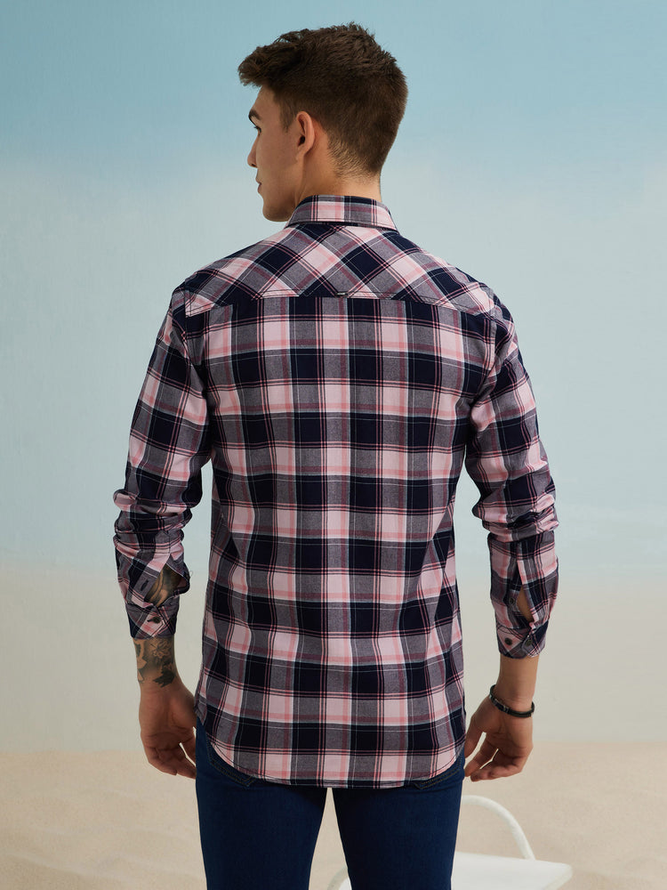 Pink  Check Shirt