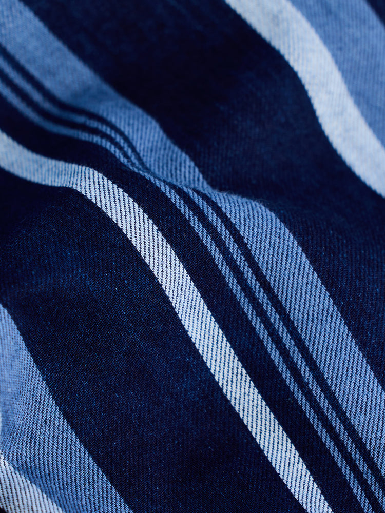 Navy  Striped Denim Shirt