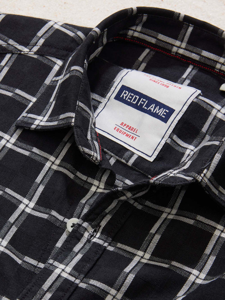 Black Denim Checked  Shirt