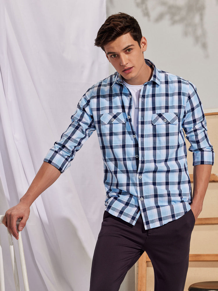 Blue  Checked  Shirt