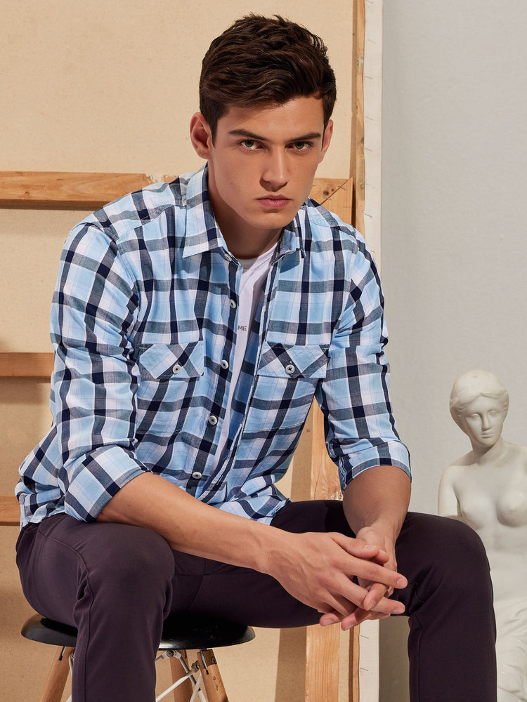 Blue  Checked  Shirt