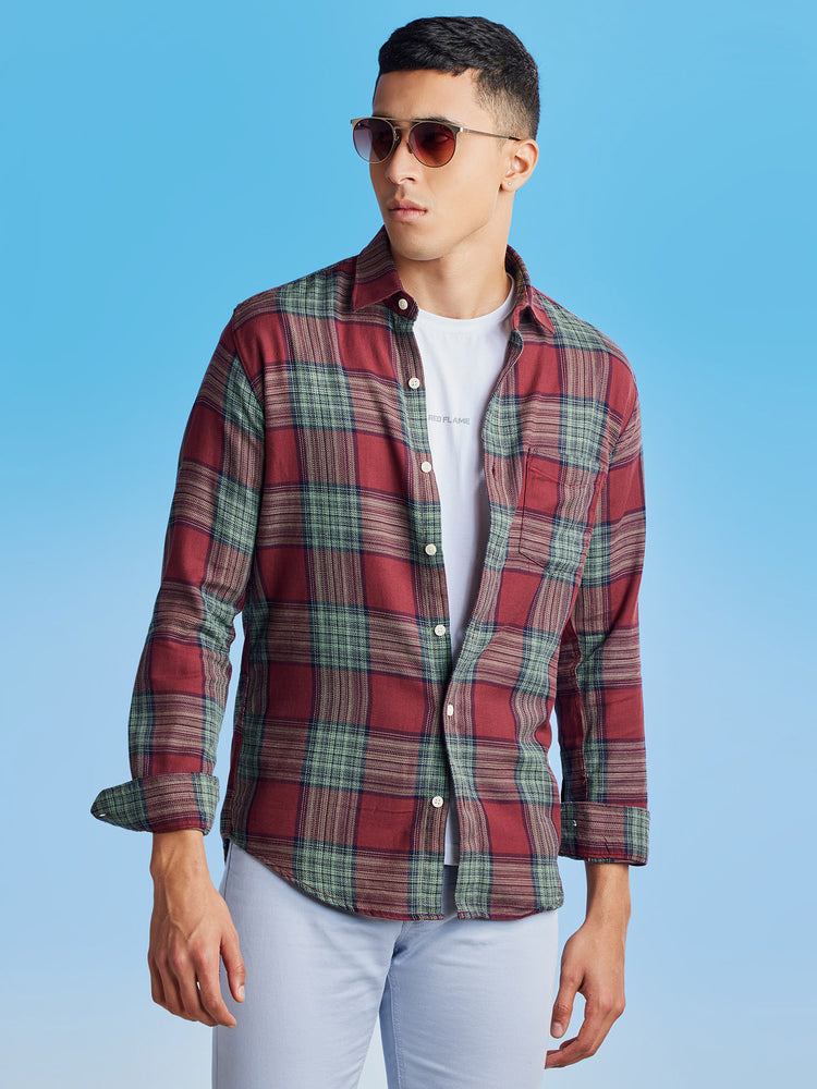 Maroon  Checked  Shirt