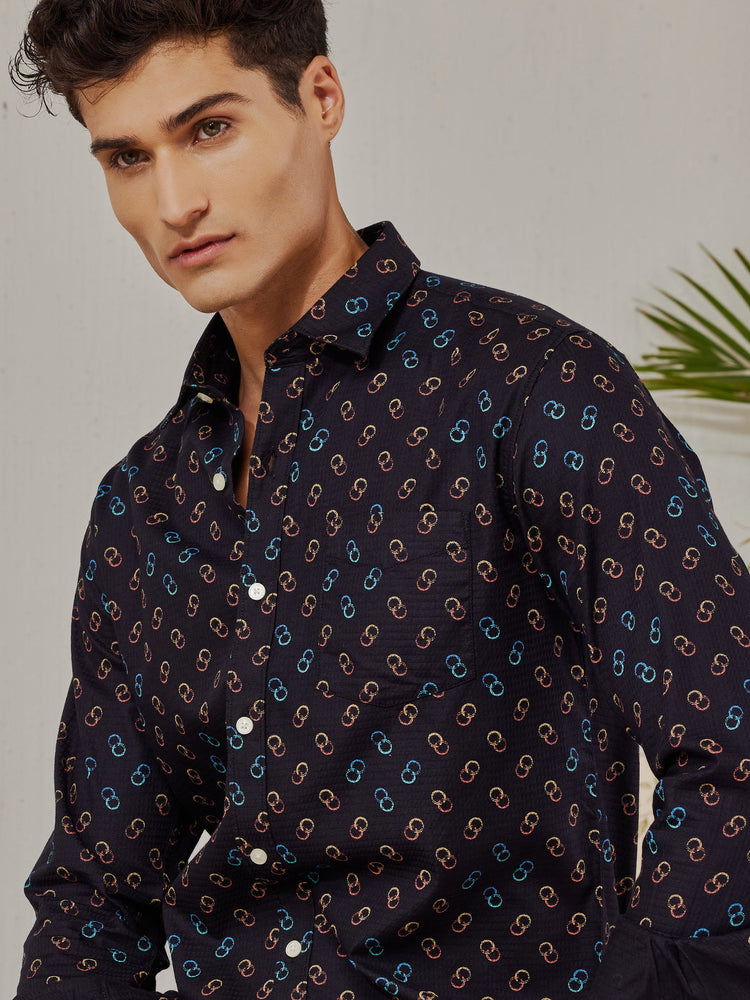 Black  Printed  Shirt