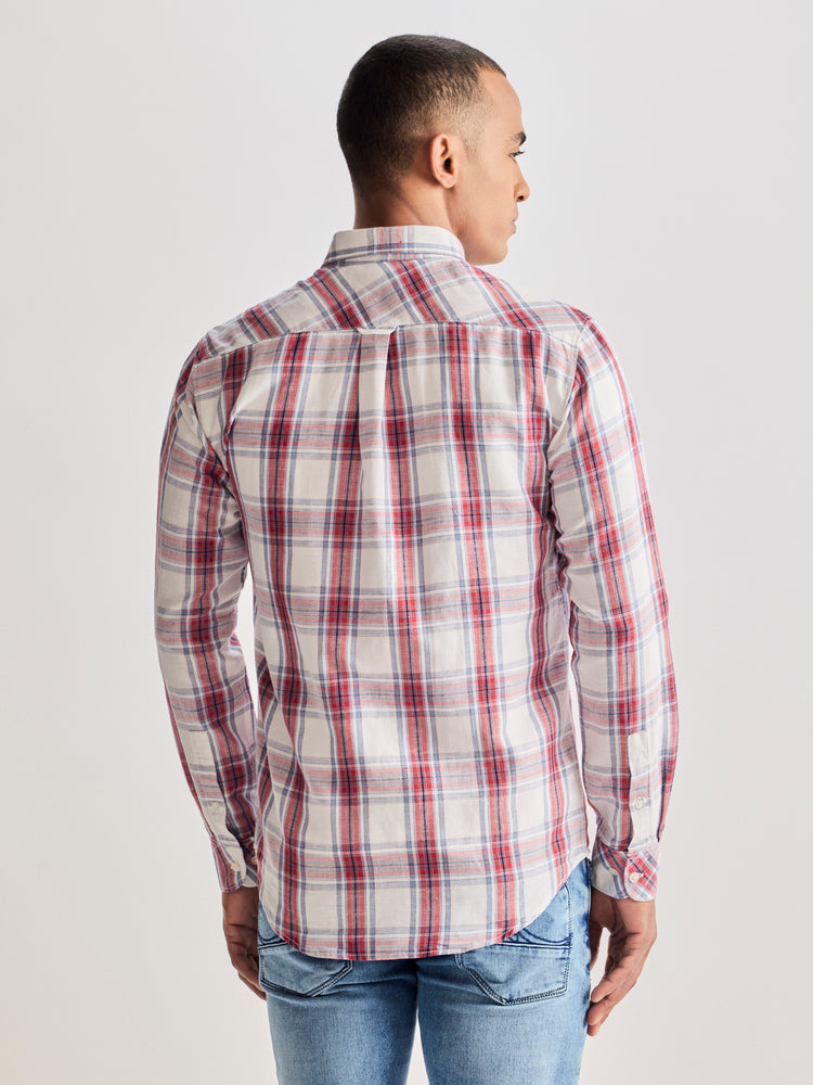 Red Checked Linen Shirt